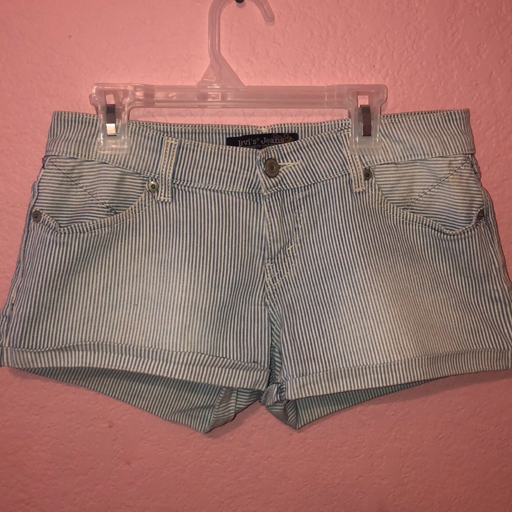 Levi Denim Striped Shorts